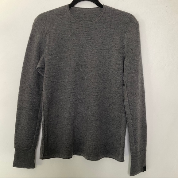 Mens Rag & Bone Collin Crew Neck Sweater Merino Wool Grey - Picture 2 of 9